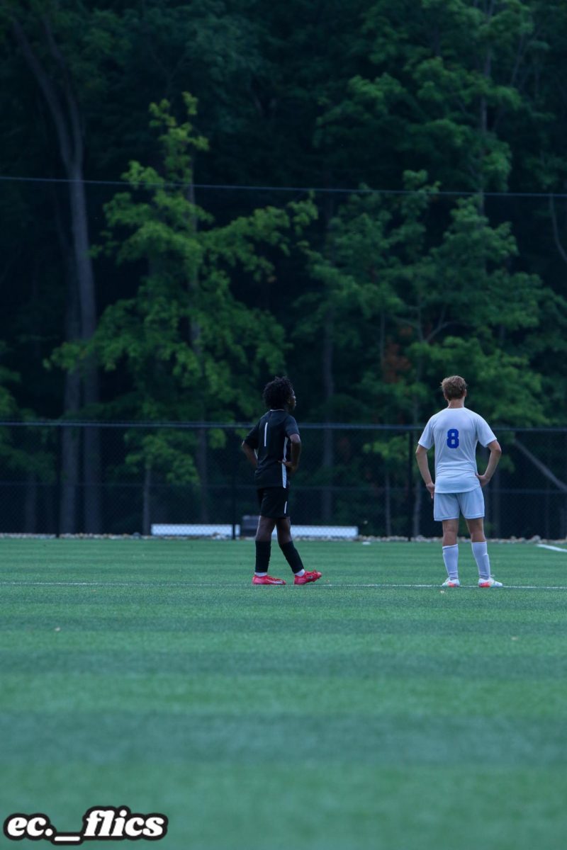 Titus Lee stands at midfield during a free kick during the JV match vs Bishop Chatard.